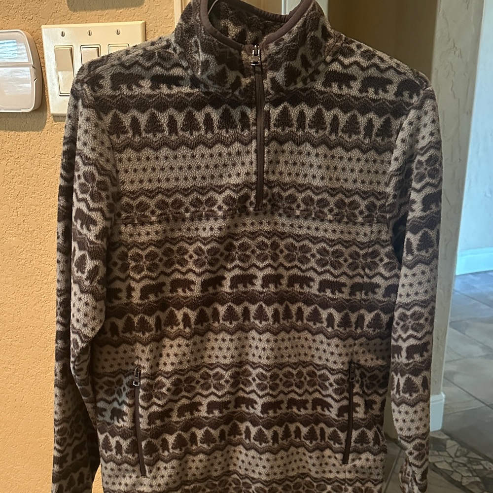 Chubbies Grey and Pale Blue Patterned Zip-Up Sweater